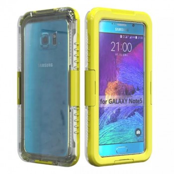 Двухмодульный силиконовый пылеводонепроницаемый IP68 ударостойкий чехол с активной крышкой для Samsung Galaxy Note 5 Желтый