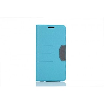 Дизайнерский чехол флип подставка на силиконовой основе с отделением для карты для Samsung Galaxy Note 5 Голубой