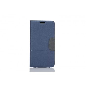 Дизайнерский чехол флип подставка на силиконовой основе с отделением для карты для Samsung Galaxy Note 5 Синий