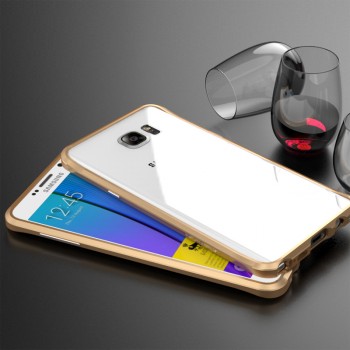 Металлический премиум бампер сборного типа для Samsung Galaxy Note 5 Бежевый