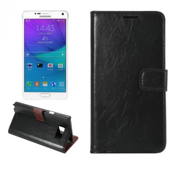 Чехол портмоне подставка на пластиковой основе для Samsung Galaxy Note 5 Черный
