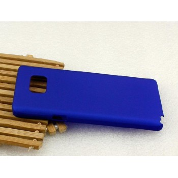 Пластиковый матовый металлик чехол для Samsung Galaxy Note 5 Синий