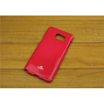 Силиконовый глянцевый непрозрачный чехол повышенной жесткости для Samsung Galaxy Note 5 Красный