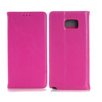 Вощеный чехол флип подставка с внутренним карманом на пластиковой основе для Samsung Galaxy Note 5 Пурпурный