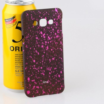 Пластиковый матовый непрозрачный чехол с голографическим принтом Звезды для Samsung Galaxy A8 Розовый