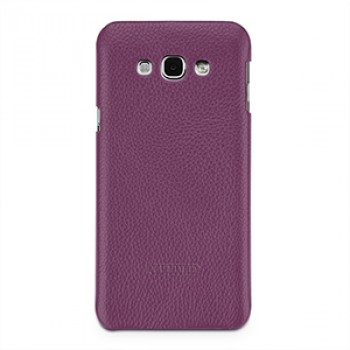 Кожаный чехол накладка (нат. кожа) серия Back Cover для Samsung Galaxy A8 Фиолетовый