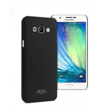 Пластиковый матовый чехол с повышенной шероховатостью для Samsung Galaxy A8 Черный