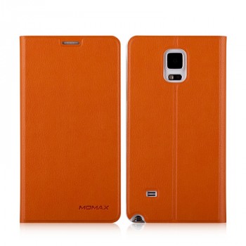 Кожаный чехол горизонтальная книжка с отделением для карты для Samsung Galaxy Note 4 Оранжевый
