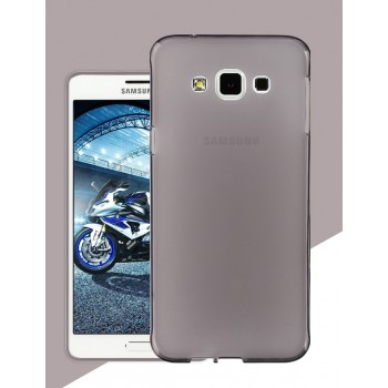 Силиконовый матовый полупрозрачный чехол для Samsung Galaxy A8 Серый
