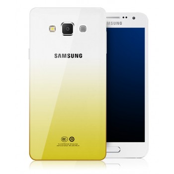 Силиконовый матовый полупрозрачный чехол градиентный для Samsung Galaxy A8 Желтый
