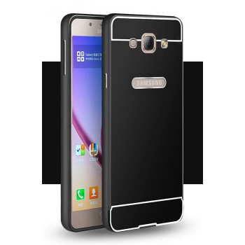 Двухкомпонентный чехол с металлическим бампером и поликарбонатной накладкой для Samsung Galaxy A8 Черный