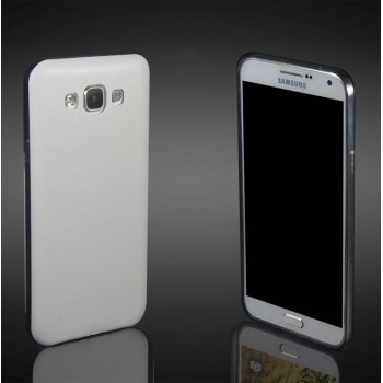 Силиконовый матовый непрозрачный чехол текстура Кожа для Samsung Galaxy A8 Белый