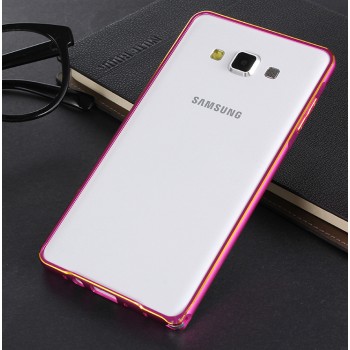 Металлический бампер с золотой окантовкой для Samsung Galaxy A8 Пурпурный