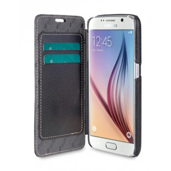 Кожаный чехол горизонтальная книжка с внутренними отсеками для Samsung Galaxy S6