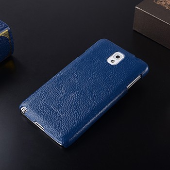 Кожаный чехол накладка Back Cover для Samsung Galaxy Note 3 Синий
