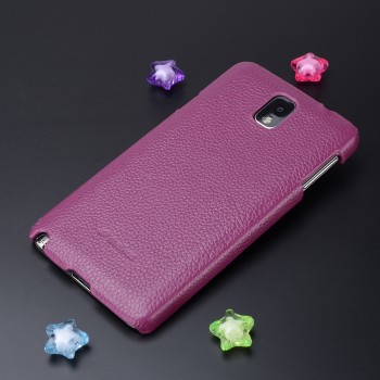 Кожаный чехол накладка Back Cover для Samsung Galaxy Note 3 Фиолетовый
