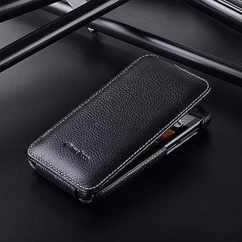 Кожаный чехол вертикальная книжка с защёлкой для HTC Desire 310 Черный