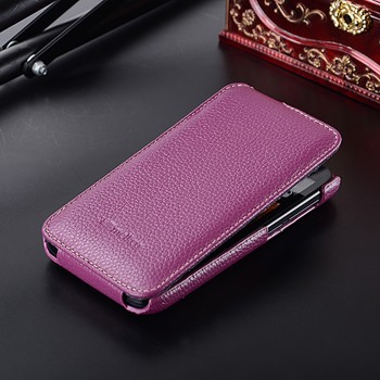 Кожаный чехол вертикальная книжка с защёлкой для HTC Desire 310 Фиолетовый