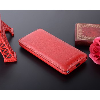 Кожаный чехол вертикальная книжка с защёлкой для HTC Desire 700 Красный