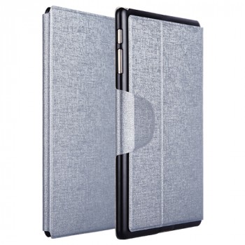 Чехол подставка на пластиковой основе со слотом для карт и застежкой текстурный Silk для Samsung Galaxy Tab S 10.5 Серый