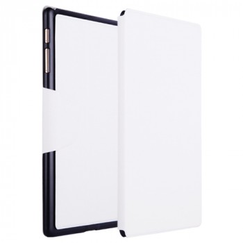 Чехол подставка на пластиковой основе со слотом для карт и застежкой текстурный Silk для Samsung Galaxy Tab S 10.5 Белый