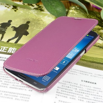 Кожаный чехол горизонтальная книжка для Samsung Galaxy Mega 6.3 Фиолетовый