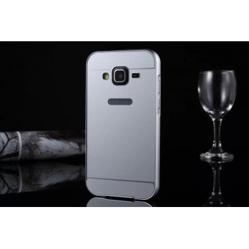 Двухкомпонентный чехол с металлическим бампером и поликарбонатной накладкой для Samsung Galaxy Core Prime Белый
