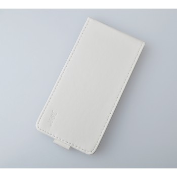Чехол вертикальная глянцевая книжка на пластиковой основе с магнитной застежкой для Lenovo A536 Ideaphone Белый