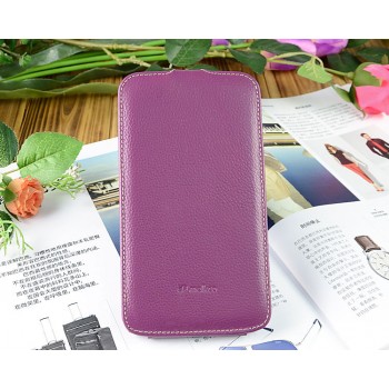 Кожаный чехол книжка для Samsung Galaxy Mega 6.3 GT-I9200 Фиолетовый