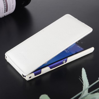 Кожаный чехол вертикальная книжка для Sony Xperia M2 dual Белый