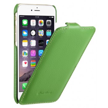 Кожаный чехол вертикальная книжка для Iphone 6 Зеленый