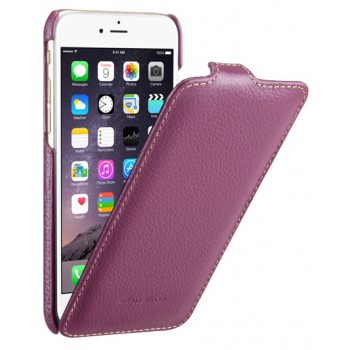 Кожаный чехол вертикальная книжка для Iphone 6 Фиолетовый