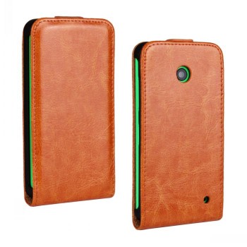 Чехол вертикальная книжка на пластиковой основе для Nokia Lumia 630/635 Оранжевый