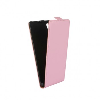 Чехол вертикальная книжка на пластиковой основе с магнитной застежкой для Sony Xperia Z5 Розовый