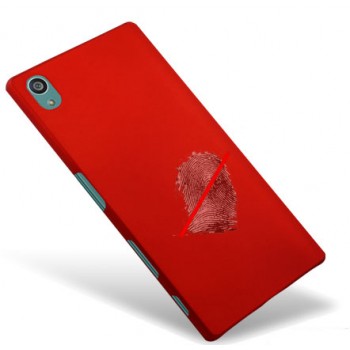 Пластиковый матовый металлик чехол для Sony Xperia Z5 Красный