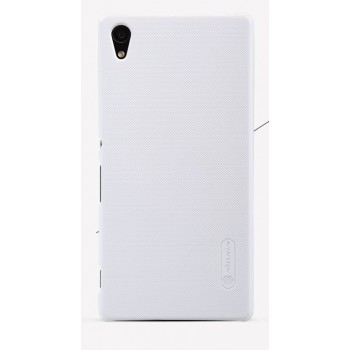 Пластиковый матовый нескользящий премиум чехол для Sony Xperia Z5 Белый