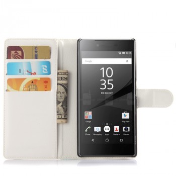 Чехол портмоне подставка с защелкой для Sony Xperia Z5 Белый