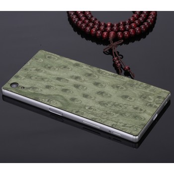 Клеевая натуральная деревянная накладка с текстурами для Sony Xperia Z5 Зеленый