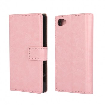 Глянцевый чехол портмоне подставка с защелкой для Sony Xperia Z5 Compact Розовый
