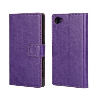 Глянцевый чехол портмоне подставка с защелкой для Sony Xperia Z5 Compact Фиолетовый