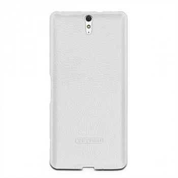 Кожаный чехол накладка (нат. кожа) серия Back Cover для Sony Xperia C5 Ultra Dual Белый
