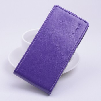 Глянцевый чехол вертикальная книжка на силиконовой основе с магнитной застежкой для Lenovo A328 Фиолетовый