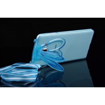Силиконовый дизайнерский фигурный чехол Заяц со складными ушами для Samsung Galaxy Ace 4 Синий