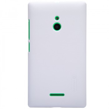 Пластиковый матовый нескользящий премиум чехол для Nokia XL Белый