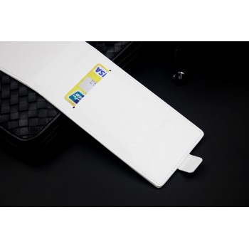 Кожаный чехол вертикальная книжка на пластиковой основе с магнитной застежкой и отделением для карты для ASUS Zenfone 4 Белый