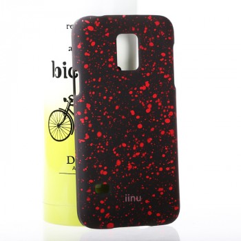 Пластиковый матовый непрозрачный чехол с голографическим принтом Звезды для Samsung Galaxy S5 Mini Красный