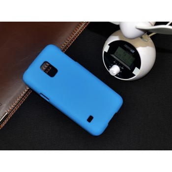 Пластиковый матовый непрозрачный чехол для Samsung Galaxy S5 Mini Голубой