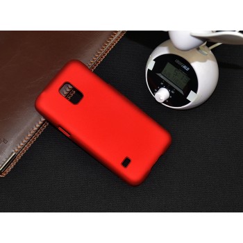 Пластиковый матовый непрозрачный чехол для Samsung Galaxy S5 Mini Красный