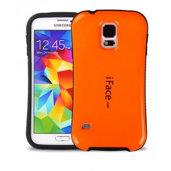 Силиконовый эргономичный чехол с нескользящими гранями для Samsung Galaxy S5 Mini Оранжевый