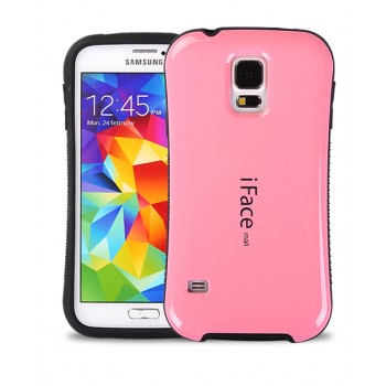 Силиконовый эргономичный чехол с нескользящими гранями для Samsung Galaxy S5 Mini Розовый
